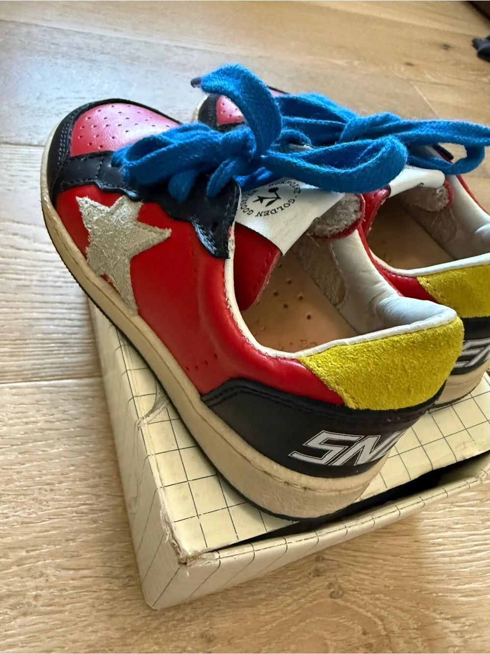 Golden Goose Kids Red & Blue Star Sneakers